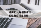 通房11h,详细剖析文，解读复杂现象背后。